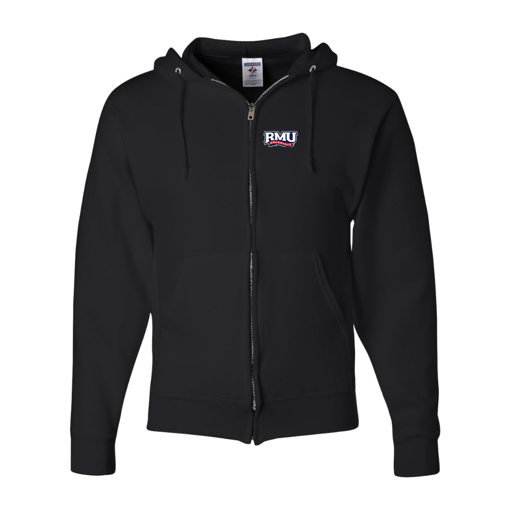 Men's Robert Morris Colonials Logo JERZEES NuBlend Full-Zip Hooded Sweatshirt