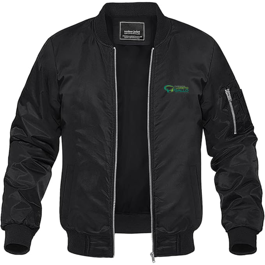 Men's Farmacia Loreto Gallo Logo Lightweight Bomber Jacket Windbreaker Softshell Varsity Jacket Coat