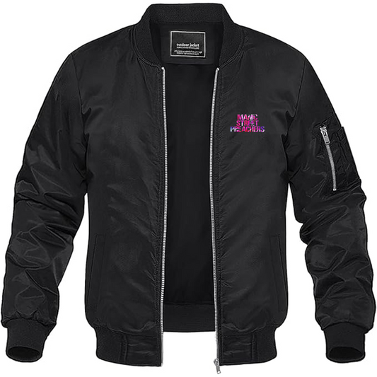 Men's Manic Street Preachers Logo Lightweight Bomber Jacket Windbreaker Softshell Varsity Jacket Coat