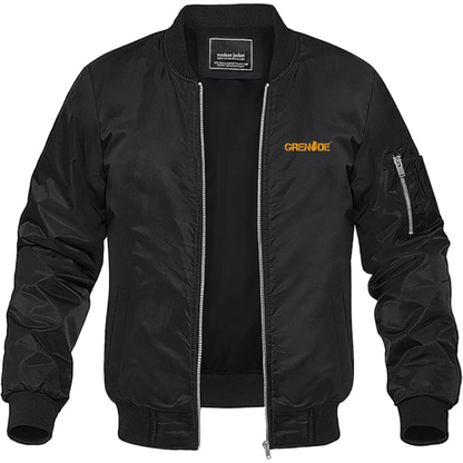 Men's Grenade Logo Lightweight Bomber Jacket Windbreaker Softshell Varsity Jacket Coat