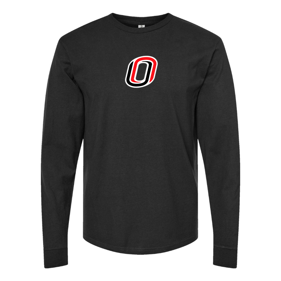 Men's Nebraska Omaha Mavericks Logo  Cotton Long Sleeve T-Shirt