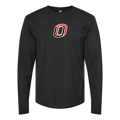 Men's Nebraska Omaha Mavericks Logo  Cotton Long Sleeve T-Shirt