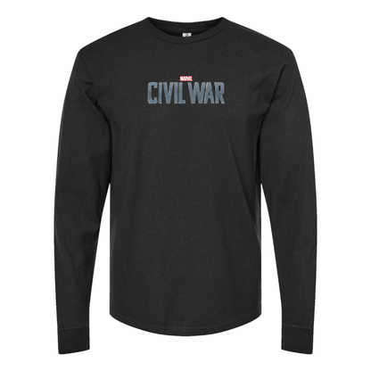 Men's Marvel Civil War  Logo Cotton Long Sleeve T-Shirt