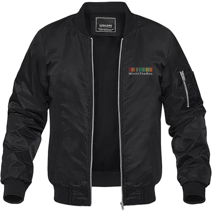 Men's Mini In The Box Logo Lightweight Bomber Jacket Windbreaker Softshell Varsity Jacket Coat