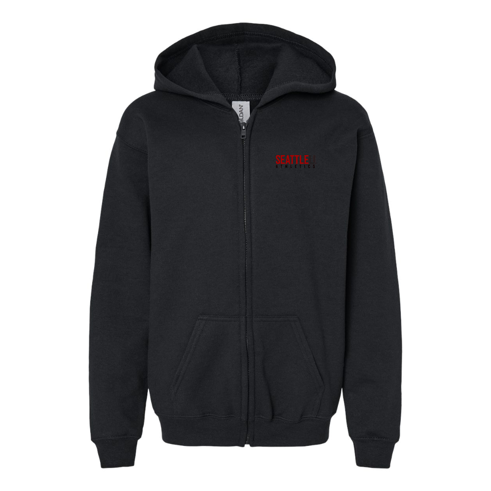 Gildan Heavy Blend Youth Seattle Redhawks Logo Full Zip Hooded Sweatshirt