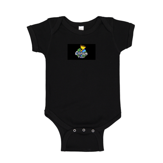 Cartoon Pizza Logo Baby Romper Onesie