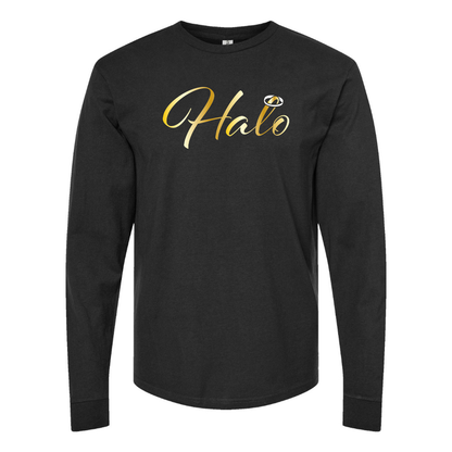 Men's Halo Logo Cotton Long Sleeve T-Shirt