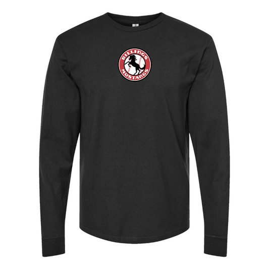 Youth Billings Mustangs Logo Cotton Long Sleeve T-Shirt