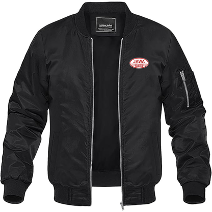 Men's Jawa Logo Lightweight Bomber Jacket Windbreaker Softshell Varsity Jacket Coat