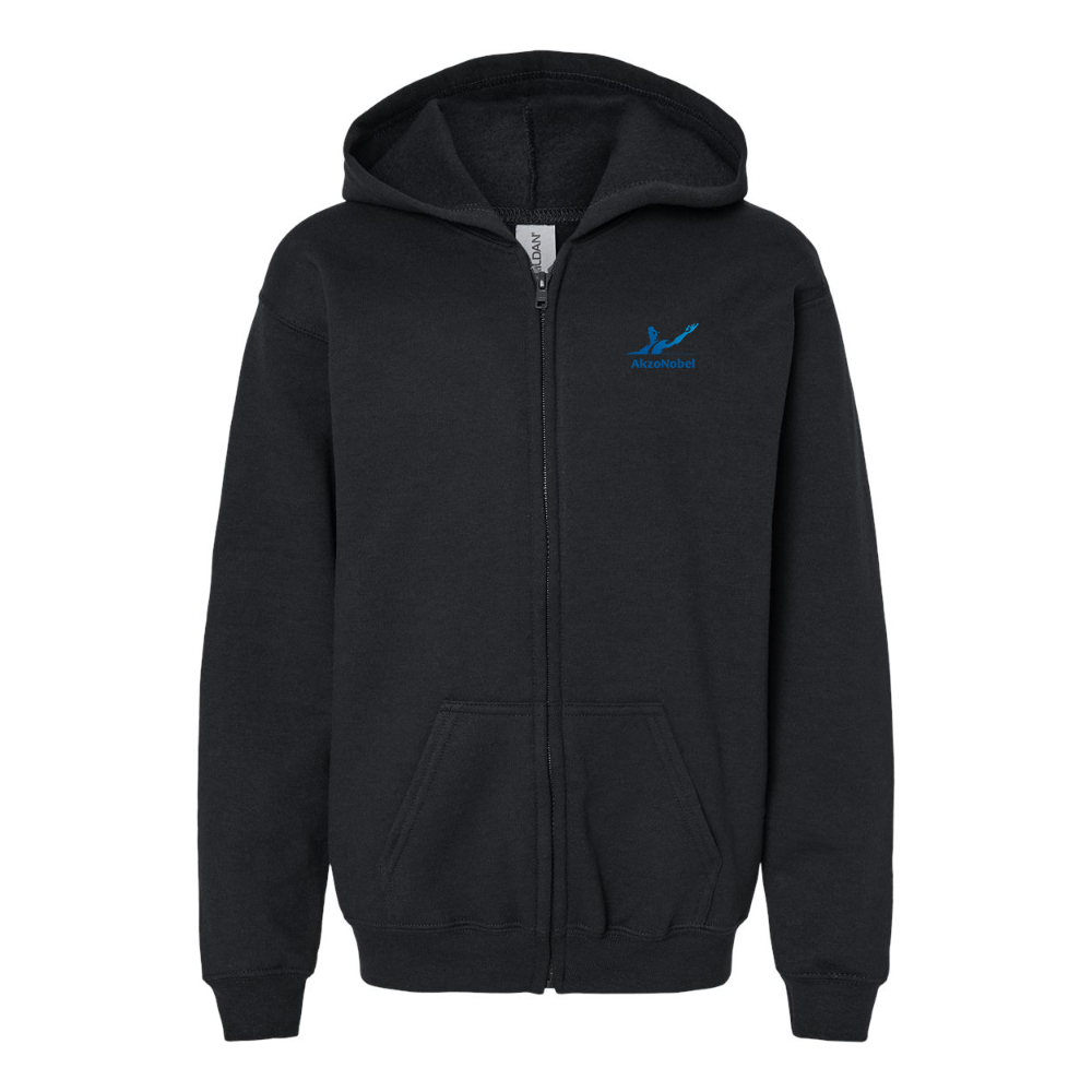 Gildan Heavy Blend Youth AkzoNobel Logo Full Zip Hooded Sweatshirt