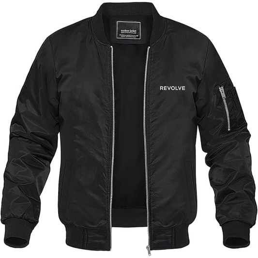 Men's Revolve Logo Lightweight Bomber Jacket Windbreaker Softshell Varsity Jacket Coat