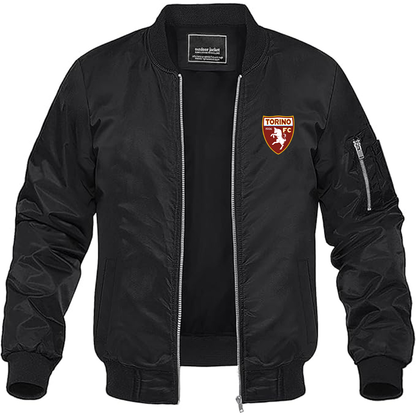 Men's Torino Soccer Lightweight Bomber Jacket - Black