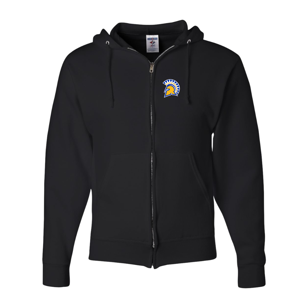 Men's San Jose State Spartans Logo JERZEES NuBlend Full-Zip Hooded Sweatshirt