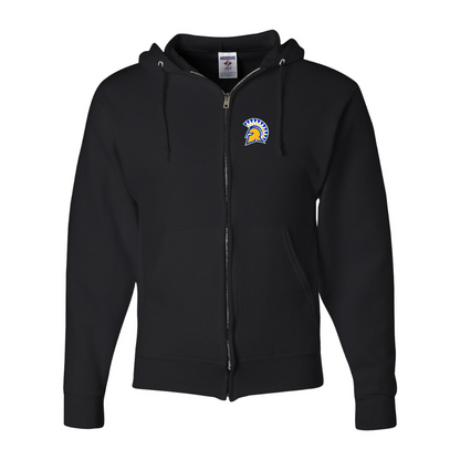 Men's San Jose State Spartans Logo JERZEES NuBlend Full-Zip Hooded Sweatshirt