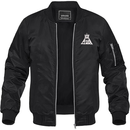 Men's Fall Out Boy Lightweight Bomber Jacket Windbreaker Softshell Varsity Jacket Coat