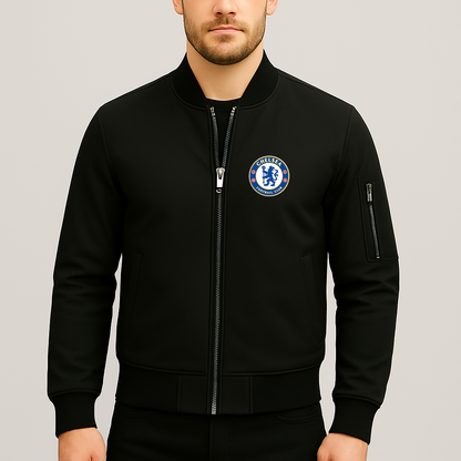 Men's Chelsea Soccer Lightweight Bomber Jacket - Black