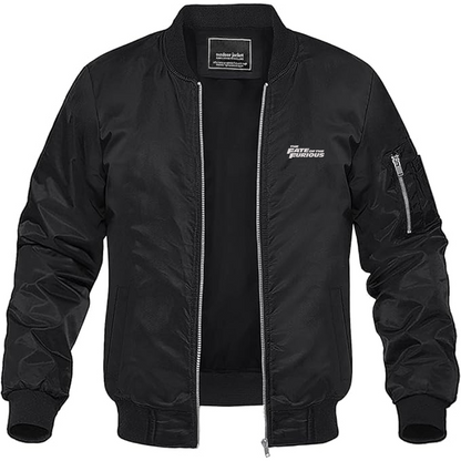 Men's The Fate Of the Furious Logo Lightweight Bomber Jacket Windbreaker Softshell Varsity Jacket Coat