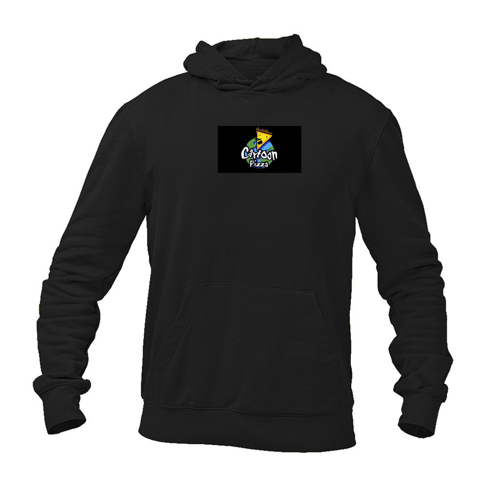 Men's Cartoon Pizza Logo Pullover Hoodie