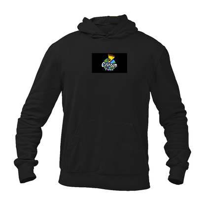 Men's Cartoon Pizza Logo Pullover Hoodie