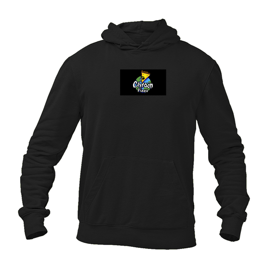Men's Cartoon Pizza Logo Pullover Hoodie
