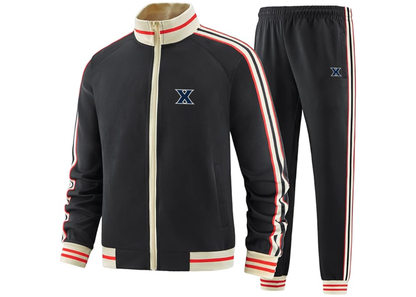 Men's Xavier Musketeers Tracksuit with Bold Striped Accents and Zippered Front Athletic Wear
