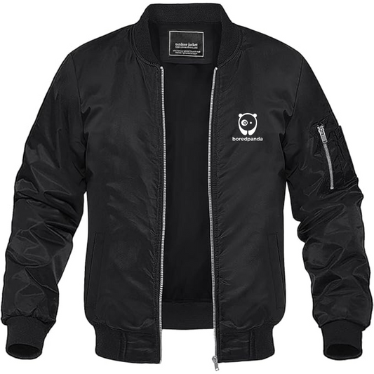 Men's Bored Panda Logo Lightweight Bomber Jacket Windbreaker Softshell Varsity Jacket Coat