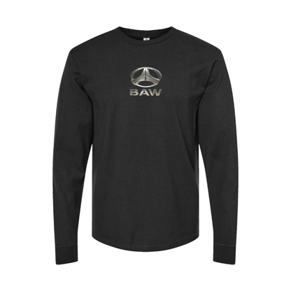 Youth Beijing Automobile Works Logo Cotton Long Sleeve T-Shirt