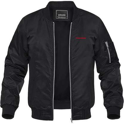 Men's Thomson Logo Lightweight Bomber Jacket Windbreaker Softshell Varsity Jacket Coat