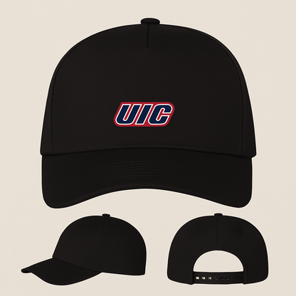 Illinois Chicago Flames Logo Five Panel Twill Snapback Cap