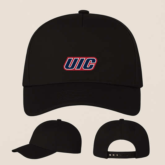 Illinois Chicago Flames Logo Five Panel Twill Snapback Cap