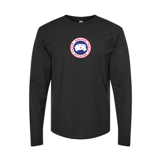 Youth Canada Goose Logo Cotton Long Sleeve T-Shirt