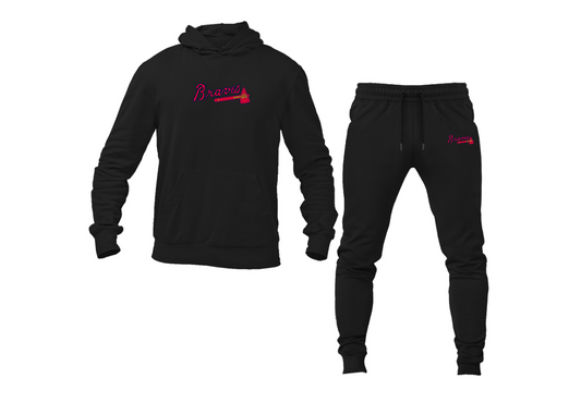 Men's Atlanta Braves Logo Hoodie Joggers Set