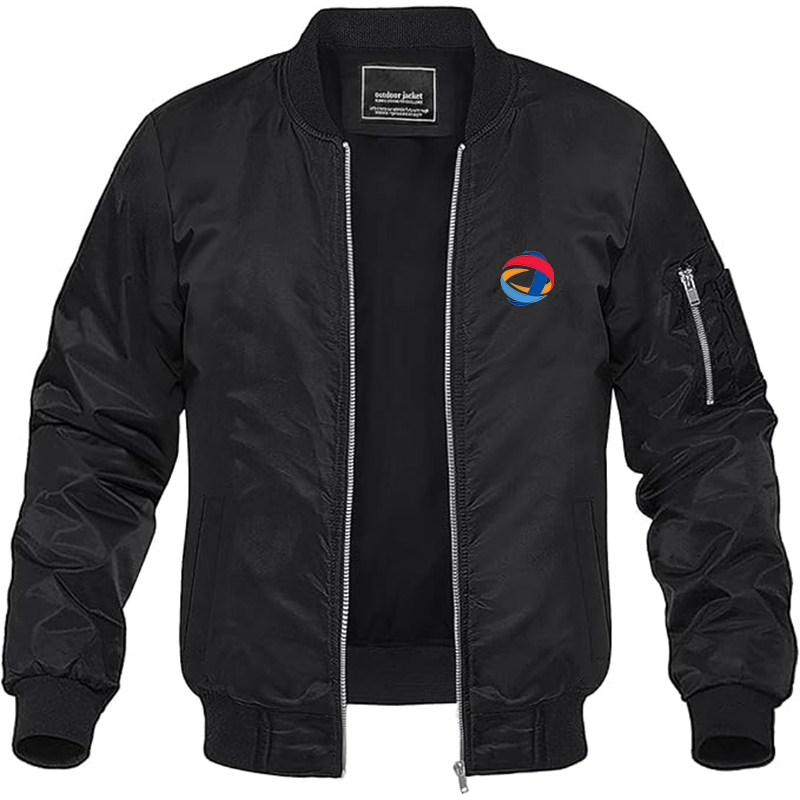 Men's Total Logo Lightweight Bomber Jacket Windbreaker Softshell Varsity Jacket Coat