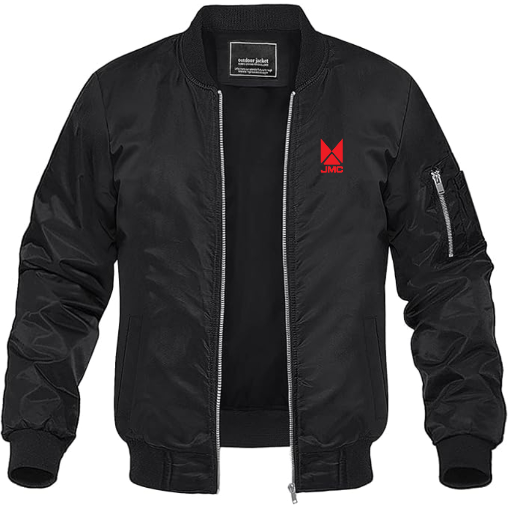 Men's Jiangling Motors Corporation Logo Lightweight Bomber Jacket Windbreaker Softshell Varsity Jacket Coat