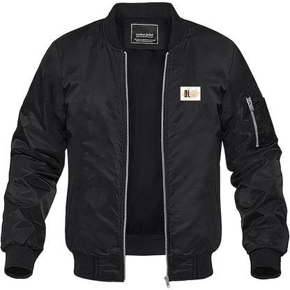 Men's DLSB Logo Lightweight Bomber Jacket Windbreaker Softshell Varsity Jacket Coat