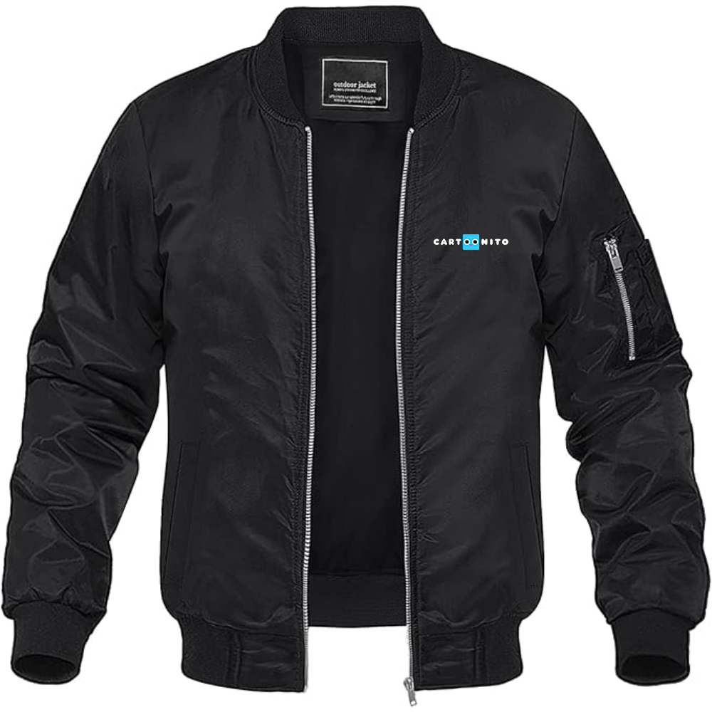 Men's Cartoonito Logo Lightweight Bomber Jacket Windbreaker Softshell Varsity Jacket Coat