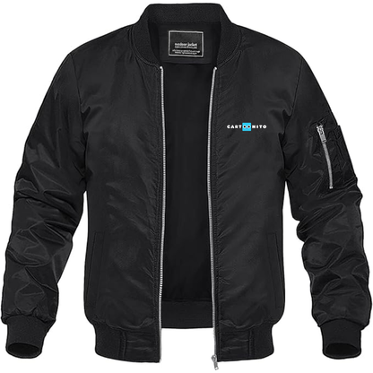 Men's Cartoonito Logo Lightweight Bomber Jacket Windbreaker Softshell Varsity Jacket Coat