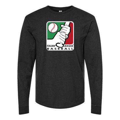 Men's Italian Baseball League Logo Cotton Long Sleeve T-Shirt