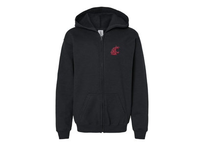 Gildan Heavy Blend Youth Washington State Cougars Full Zip Hooded Sweatshirt