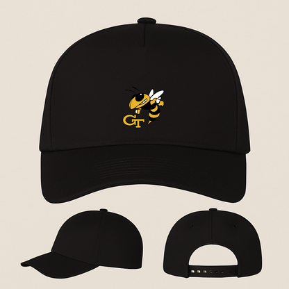 George Georgia Tech Yellow Jackets Logo Five Panel Twill Snapback Cap