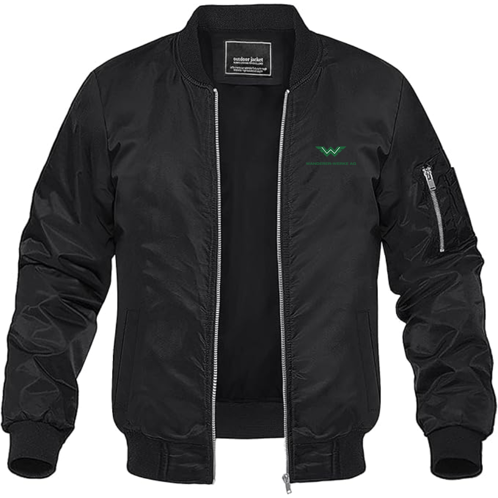 Men's Wanderer Werke Logo Lightweight Bomber Jacket Windbreaker Softshell Varsity Jacket Coat