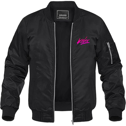 Men's Kalax Logo  Lightweight Bomber Jacket Windbreaker Softshell Varsity Jacket Coat