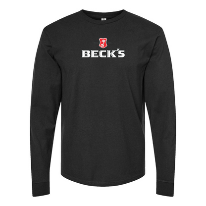 Men's Becks Logo Cotton Long Sleeve T-Shirt
