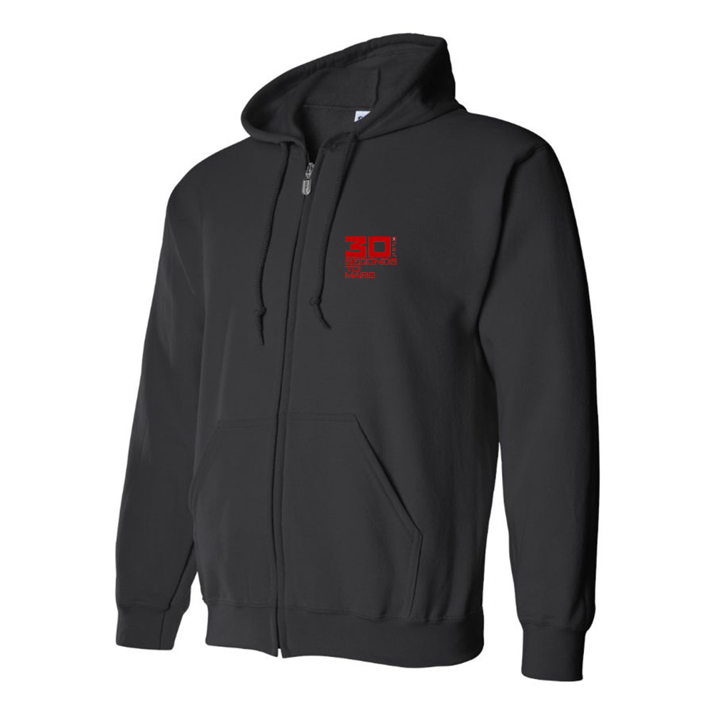 Men's 30 Seconds To Mars Logo Zipper Hoodie