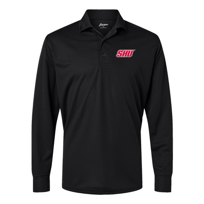 Men's Sacred Heart Pioneers Logo Paragon Prescott Long Sleeve Polo