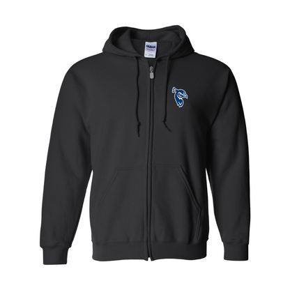 Men's Saint Peters Peacocks Logo Gildan  Heavy Blend Full Zip Hooded Sweatshirt
