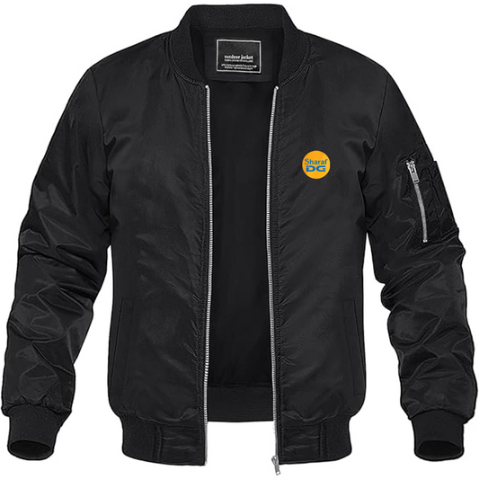 Men's SharafDG Logo Lightweight Bomber Jacket Windbreaker Softshell Varsity Jacket Coat