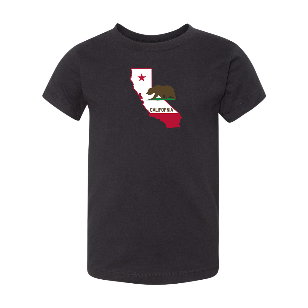 California Bear Map BELLA  CANVAS Toddler Jersey Tee