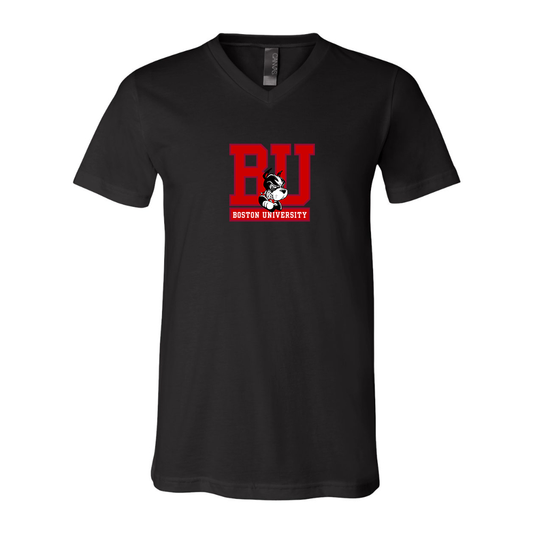Boston University Terriers BELLA  CANVAS - Jersey V-Neck T-Shirt