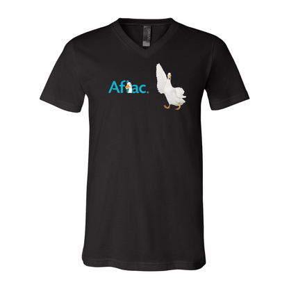 Aflac Logo and Duck BELLA  CANVAS - Jersey V-Neck T-Shirt